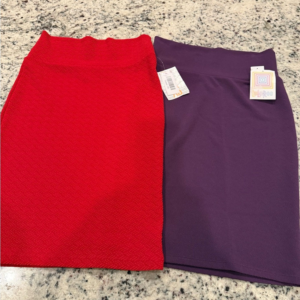 NWT LuLaRoe Red and Purple Pencil Skirt Duo (2 skirts for one sale)